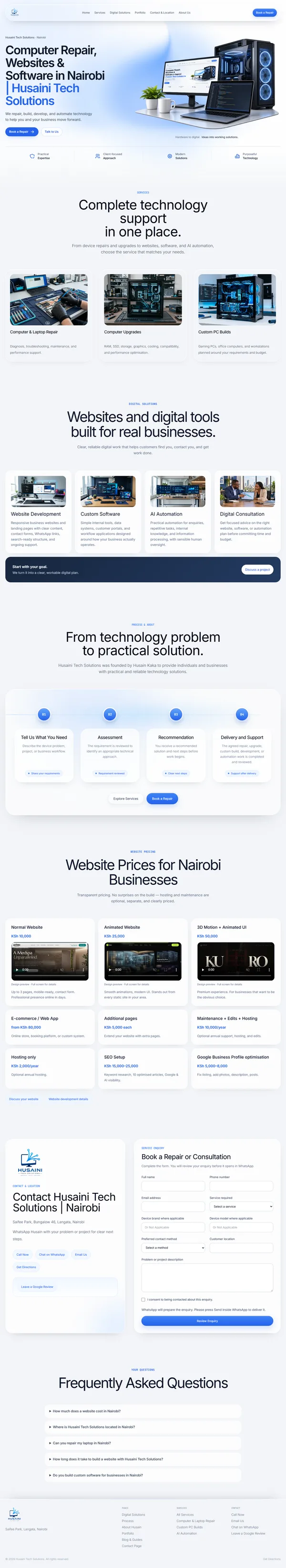 Web Design & Computer Repair in Nairobi | Husaini Tech Solutions